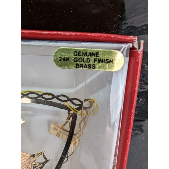 Royal Gorge Colorado Christmas Tree Decoration Brass with 24K Gold Finish - Picture 5 of 6